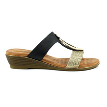 Load image into Gallery viewer, Lunar - Porto Wedge Sandal in Black
