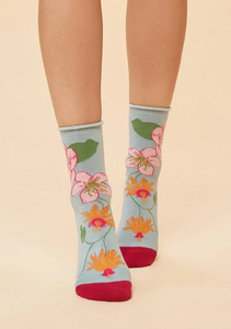 Powder - Ankle Socks - Tropical Flora in Ice
