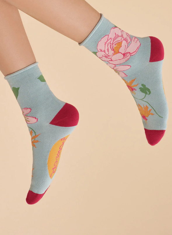Powder - Ankle Socks - Tropical Flora in Ice
