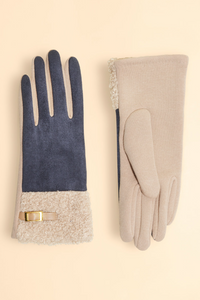 Powder - Audrey Faux Suede Gloves - Denim