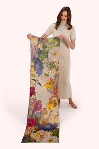 Powder - Autumn Posy Wool Wrap Scarf in Cream