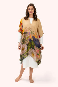 Powder - Autumn Posy Wool Wraparound in Cream