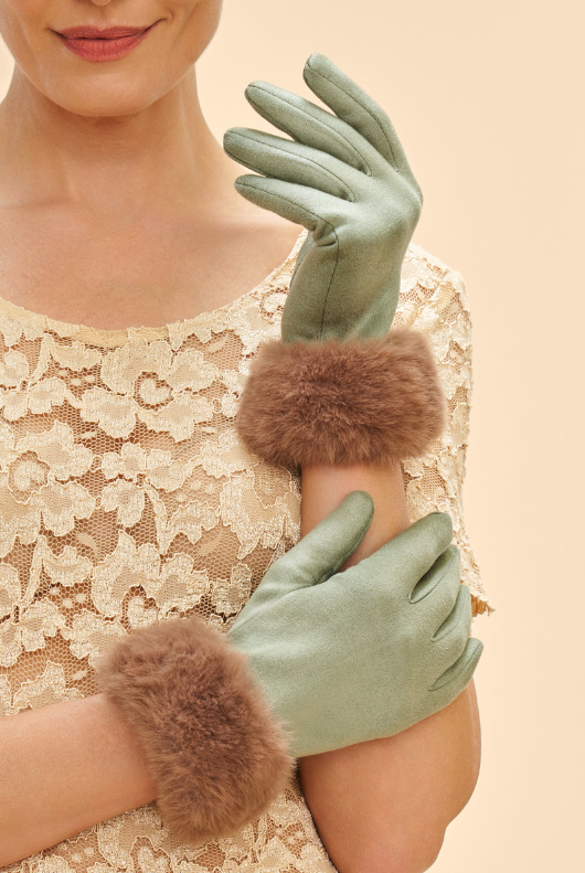 Powder - Bettina Gloves - Sage Teddy