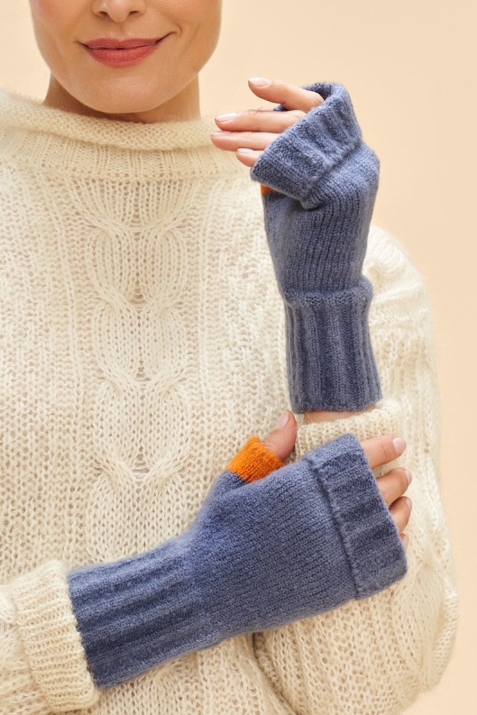 Powder - Cassia Wrist Warmers - Denim