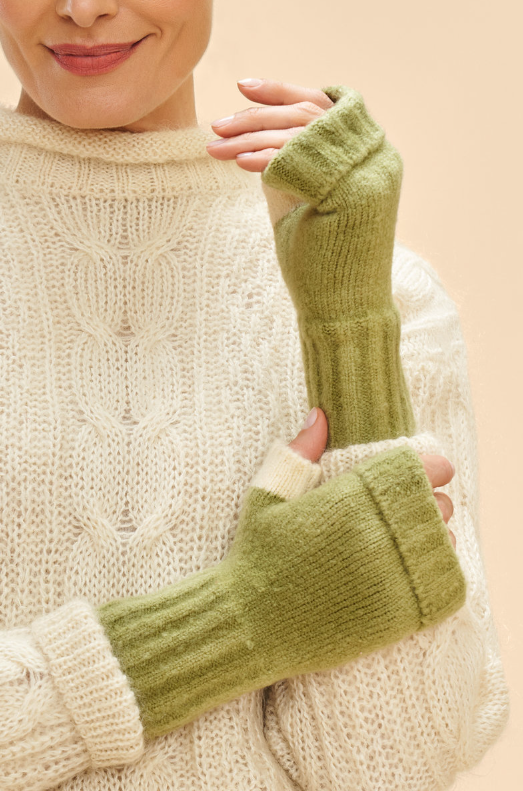 Powder - Cassia Wrist Warmers - Sage