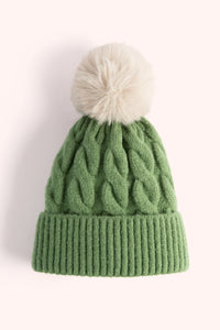 Powder - Elise Bobble Hat in Sage/Cream