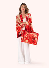 Load image into Gallery viewer, Powder - Fringed Box Tote in Rouge Blooms
