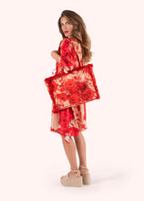 Load image into Gallery viewer, Powder - Fringed Box Tote in Rouge Blooms
