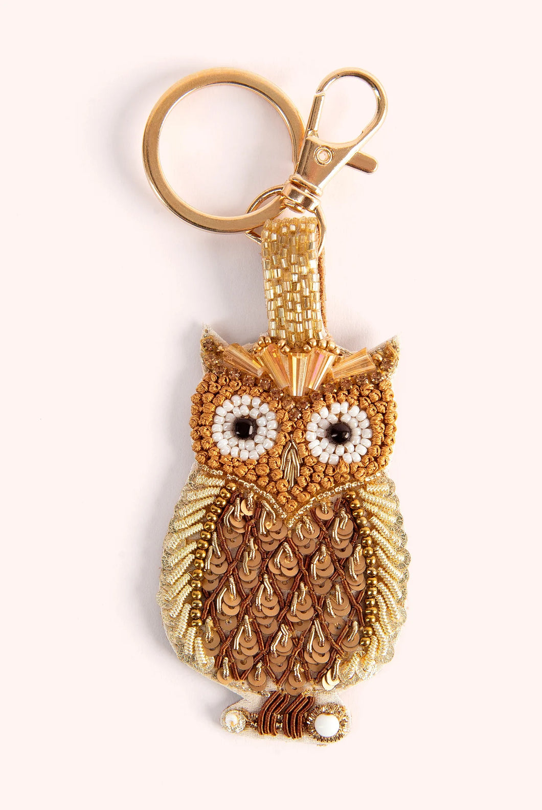 Powder - Golden Owl Beaded Keyring
