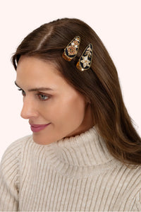 Powder - Hairclips in Midnight Floral/Deco