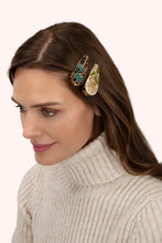 Load image into Gallery viewer, Powder - Hairclips in Midnight Trees/Champagne Flower
