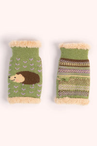 Powder - Hedgehog Wrist Warmers in Sage