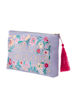 Load image into Gallery viewer, Powder - Hello Gorgeous Velvet Zip Pouch in Denim

