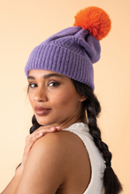 Load image into Gallery viewer, Powder - Ingrid Bobble Hat - Lavender Tangerine
