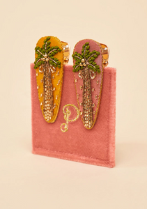 Powder - Jewelled Hair Clips - Palm Trees
