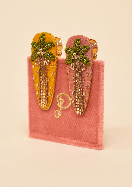 Powder - Jewelled Hair Clips - Palm Trees