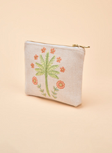 Load image into Gallery viewer, Powder - Mini Jute Zip Pouch - Paradise Palms
