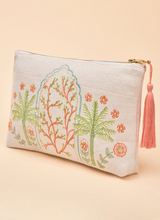 Load image into Gallery viewer, Powder - Jute Zip Pouch - Paradise Palms
