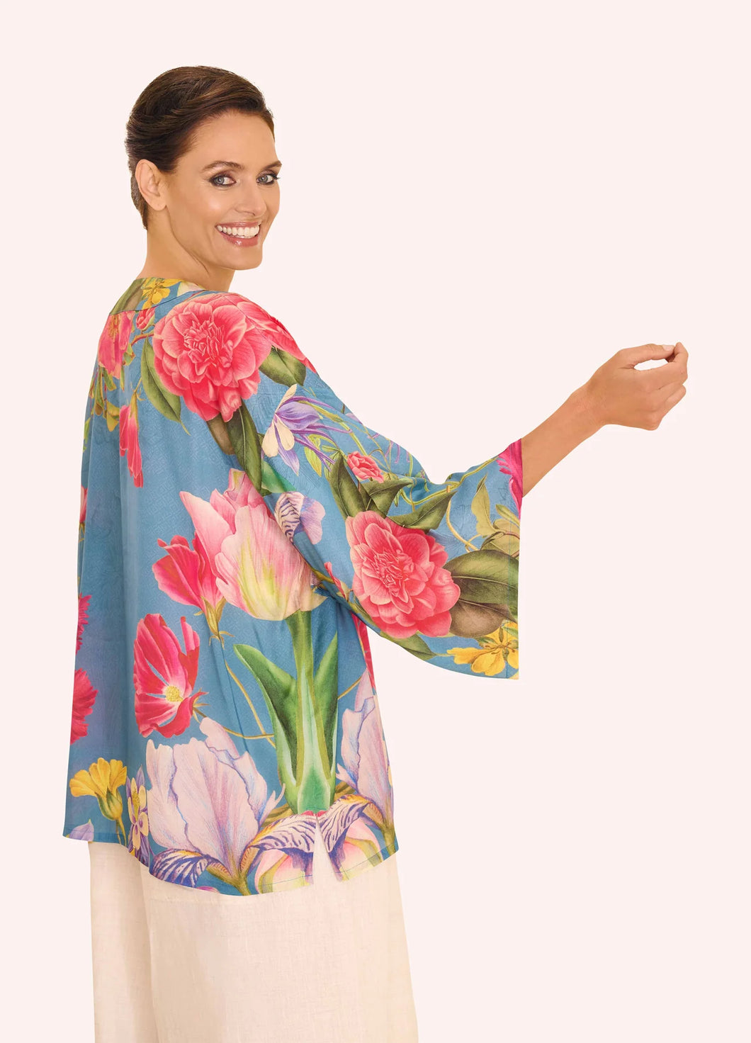 Powder - Kimono Jacket in Floral Study Denim