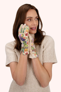 Powder - Kylie Faux Suede Gloves in Cream