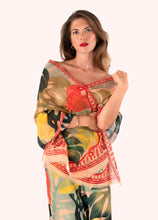 Load image into Gallery viewer, Powder - Linen/Cotton Scarf in Exotic Leaves
