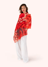 Load image into Gallery viewer, Powder - Linen/Cotton Scarf in Rouge Blooms
