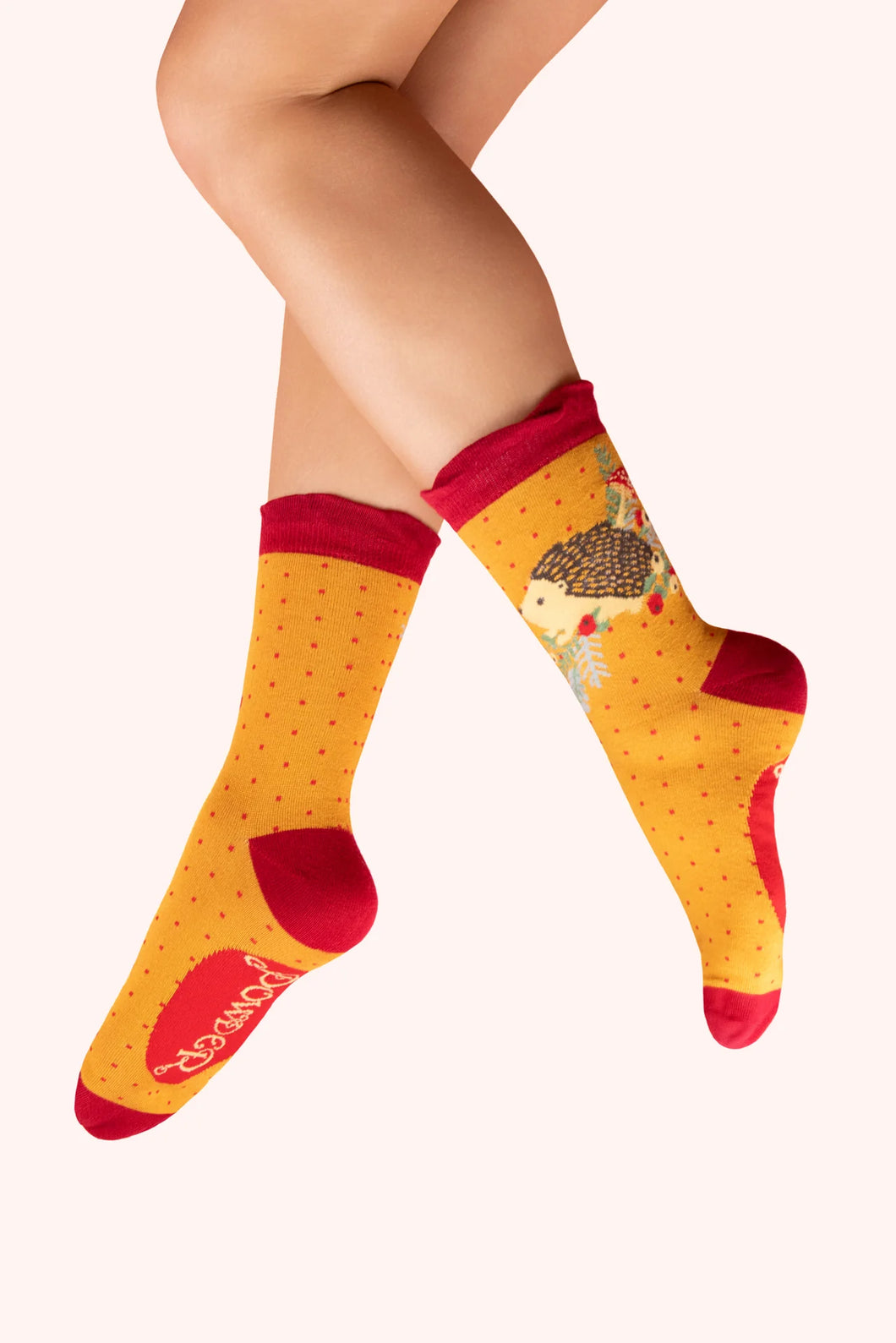 Powder - Nesting Hedgehog Ankle Socks in Mustard