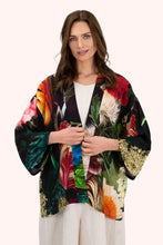 Load image into Gallery viewer, Powder - Opulent Florals Mid-Length Kimono in Chocolate
