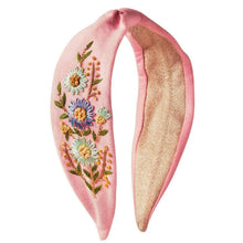 Load image into Gallery viewer, Powder - Perfect Posie Embroidered Headband in Petal
