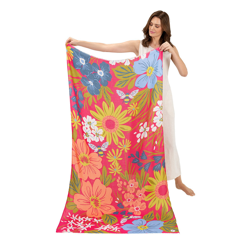 Powder - Polyester Printed Scarf in Hedgerow Honey Bees