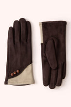 Load image into Gallery viewer, Powder - Rowan Faux Suede Gloves in Chocolate/Cream

