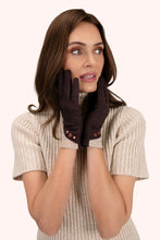 Load image into Gallery viewer, Powder - Rowan Faux Suede Gloves in Chocolate/Cream
