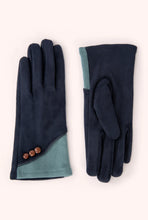 Load image into Gallery viewer, Powder - Rowan Faux Suede Gloves in Navy/Ice

