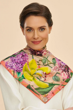 Load image into Gallery viewer, Powder - Silk Square Scarf - Exotic Evening Cream
