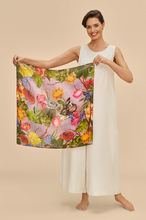 Load image into Gallery viewer, Powder - Silk Square Scarf - Whimsical Woodland Lilac
