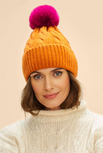 Powder - Svana Bobble Hat - Tangerine