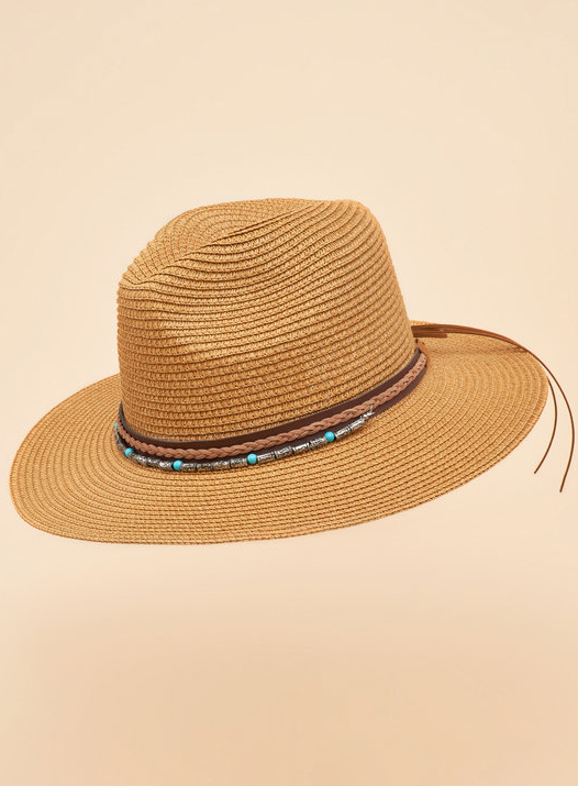 Powder - Thalia Hat With Embossed Beads - Caramel