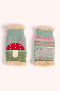 Powder - Toadstool Wrist Warmers in Ice