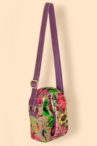 Powder - Velvet Crossbody Bag - Oversized Botanicals