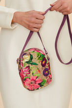 Load image into Gallery viewer, Powder - Velvet Crossbody Bag - Oversized Botanicals
