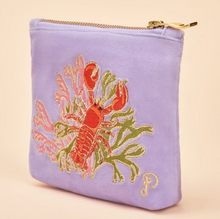 Load image into Gallery viewer, Powder - Velvet Mini Pouch - Lobster Buddies Lavender
