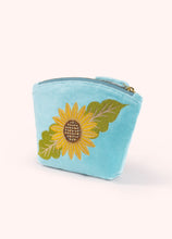 Load image into Gallery viewer, Powder - Velvet Mini Pouch in Summer Sunflower
