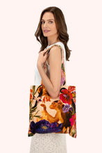 Load image into Gallery viewer, Powder - Velvet Tote Bag in Cream Posy
