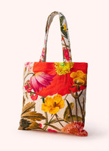 Load image into Gallery viewer, Powder - Velvet Tote Bag in Fine Flowers
