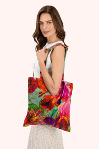 Powder - Velvet Tote Bag in Winter Iris Ice
