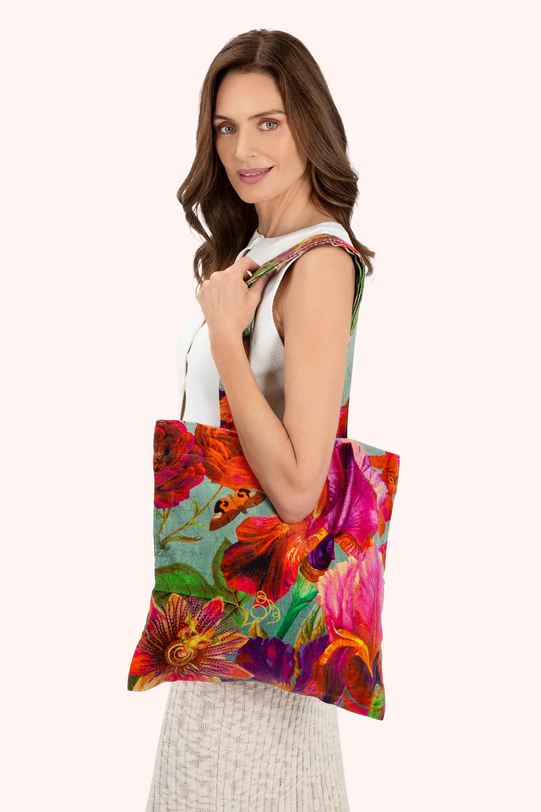 Powder - Velvet Tote Bag in Winter Iris Ice