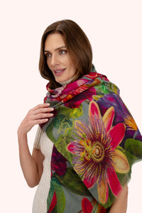 Powder -  Winter Iris Wool Wrap Scarf in Ice