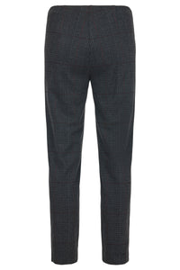 Robell - 53461 55013 Rose Trousers - Charcoal Burgundy Check 99