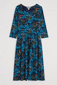 Sea Salt - April Dress in Floating Fronds Maritime