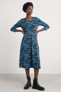 Sea Salt - April Dress in Floating Fronds Maritime